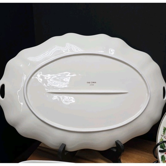 Home for the Holidays Soup Pasta Bowl Set of 4(OR 3) Christmas Holly Gold Rim 8" - Picture 13 of 14